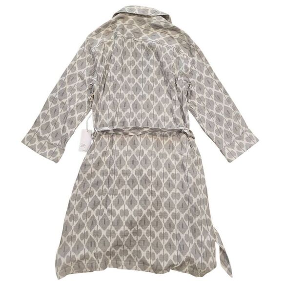 NWT Haven Well Within Robe Women's Medium Green Organic Cotton Gauze Ikat Print - Picture 3 of 5
